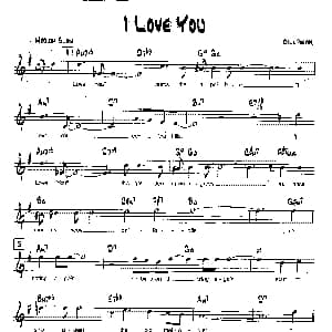I LOVE YOU 降B爵士乐谱