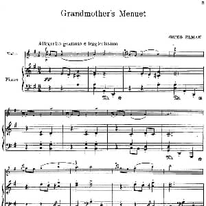 小提琴谱 | Grandmother's Menuet 小提琴 钢琴伴奏 Grieg曲 Mischa Elman改编