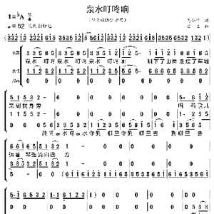 泉水叮咚响_歌曲简谱_词曲:马金星 吕远