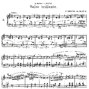 valse brillante Op.34, No.2 钢琴谱 肖邦