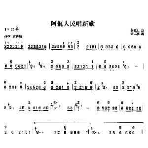 扬琴谱 | 阿佤人民唱新歌