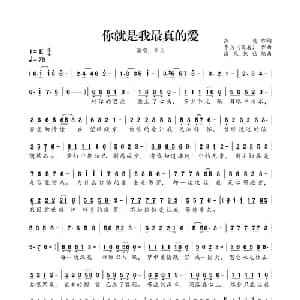 你就是我最真的爱_通俗唱法乐谱_词曲:燕殇 李兵