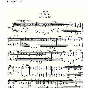 12 Ländler D.790 钢琴谱