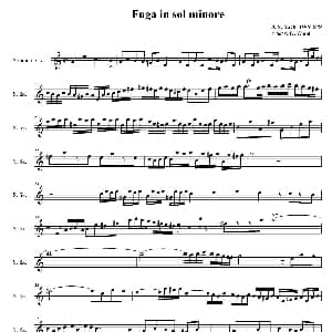 萨克斯谱 | Fuga in sol minore 四重奏之高音萨克斯分谱 J S 巴赫