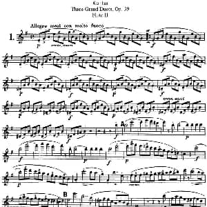 长笛曲谱 | 库劳长笛二重奏大练习曲Op.39 Flute 2 No.1 Kuhlau 库劳