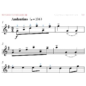 小提琴谱 | G大调小步舞曲 巴赫 大字排版 小提琴 巴赫