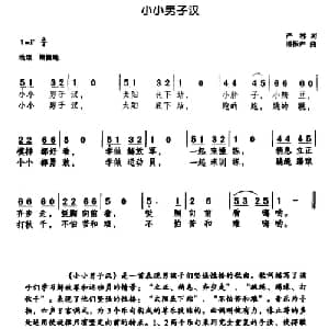 小小男子汉_儿歌乐谱_词曲:严林 潘振声