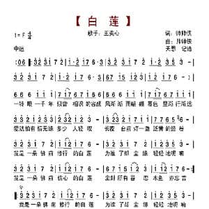 白莲_歌曲简谱_词曲:帅帅侠 帅帅侠