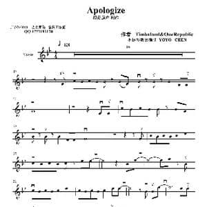 Apologize_歌曲简谱_词曲: Timbaland&OneRepublic