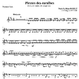 萨克斯谱 | 加勒比海盗 四重奏之高音萨克斯分谱