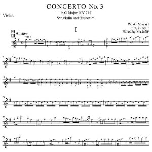 小提琴谱 | 莫扎特第三小提琴协奏曲 第一乐章 小提琴分谱
