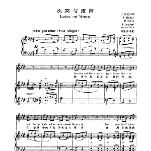 欢笑与流泪_外国歌谱_词曲:F 吕克特 舒伯特