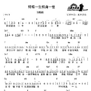转眼一生转身一世_通俗唱法乐谱_词曲:徐子崴 徐子崴曲 彼岸吉他 记谱 配和弦