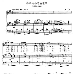 林中的小鸟在歌唱_美声唱法乐谱_词曲:顾工 施光南