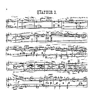 String Quartet No.3 in D Major Op.18 3 钢琴谱 路德维希 冯 贝多