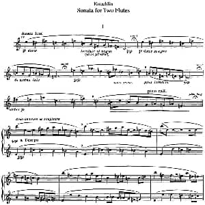 长笛曲谱 | 考埃琳双长笛奏鸣曲 NO.1 Koechlin 考埃琳