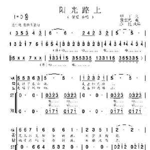 阳光路上 亦弛改编 _歌曲简谱_词曲:甲丁 张宏光