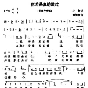 你若是真的爱过_通俗唱法乐谱_词曲:小轩 谭健常