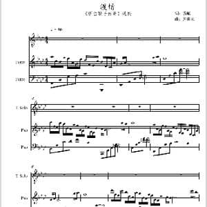 渡情声乐五线谱版_歌谱投稿_词曲:贡敏 左宏元