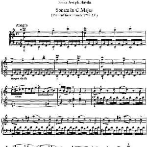 海顿 钢琴奏鸣曲 Hob XVI 1 Divertimento C major 钢琴谱 海顿
