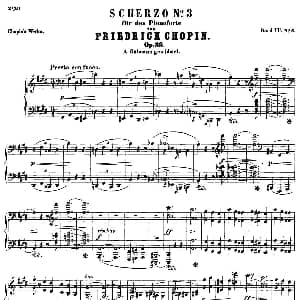 升c小调钢琴谐谑曲Op.39 钢琴谱 肖邦