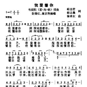 我爱着你_通俗唱法乐谱_词曲:韩志君 韩志晨 徐沛东