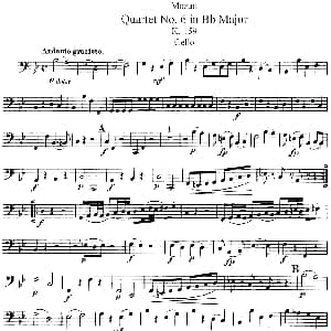 小提琴谱 | Mozart Quartet No.6 in Bb Major,K.159 Cello分谱
