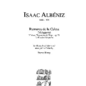 Rumores De La Caleta No.6 aus 'Recuerdos de Viaje'op.71 吉他谱 ​伊萨克 阿尔贝尼斯