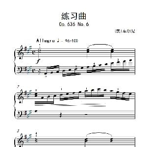 第四级 3.练习曲 中央音乐学院 钢琴 业余 考级教程 4 6级 奥 车尔尼