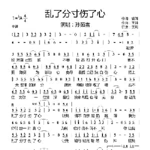 乱了分寸伤了心_通俗唱法乐谱_词曲:睿闻 王帅