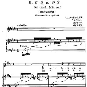 柔软的秀发 西班牙 _外国歌谱_词曲:赵金平译词 喻宜萱配歌