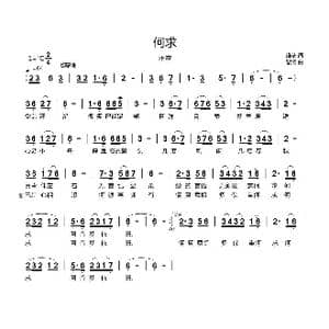 何求_歌曲简谱_词曲:维依 智涛