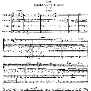 小提琴谱 | Quartet No. 5 in F Major, K. 158 F大调第五弦乐四重奏 奥 莫扎特