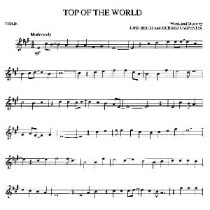 小提琴谱 | TOP OF THE WORLD