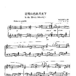 在银色的月光下 钢琴谱 新疆塔塔尔民歌 孙亦林