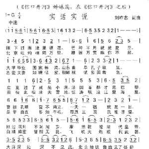 实话实说_歌曲简谱_词曲:刘祚志 刘祚志