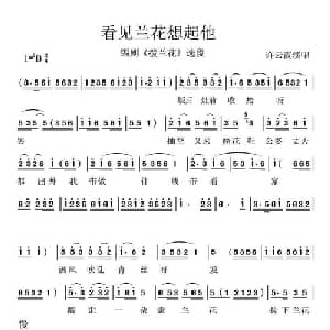 看见兰花想起他_通俗唱法乐谱