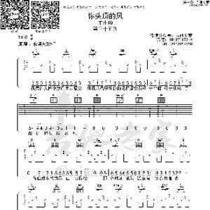 你头顶的风 原版吉他谱_歌曲简谱