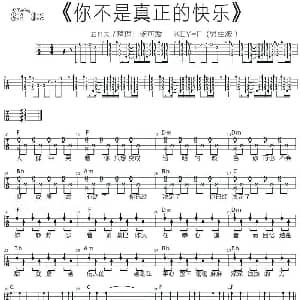 你不是真正的快乐 吉他谱 五月天