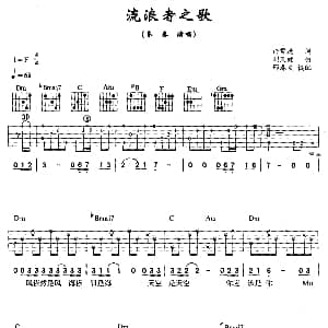 流浪者之歌 吉他谱 齐秦 许常德 刘天健