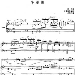 草原情 钢琴谱 颜乐曲 丁雪钢琴 武林配器