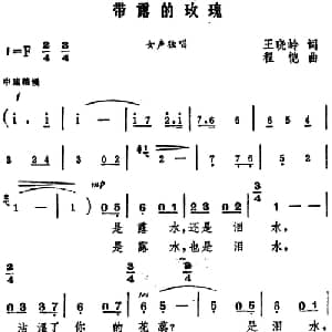 带露的玫瑰_美声唱法乐谱_词曲:王晓岭 程恺