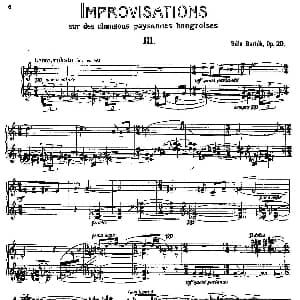 8 Improvisations Op.20 钢琴谱 巴托克