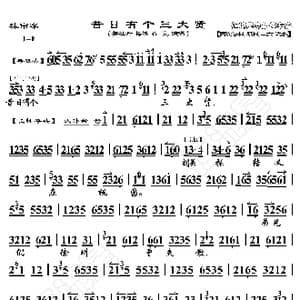 珠帘寨 昔日有个三大贤_歌曲简谱_词曲:暂无 恒流星制谱