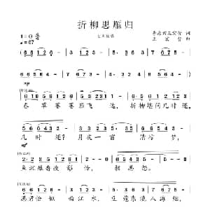 折柳思雁归_美声唱法乐谱_词曲:李彦君王宏哲 王宏哲