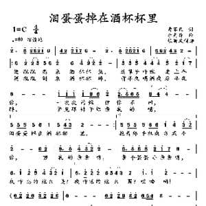 泪蛋蛋掉在酒杯杯里_歌曲简谱_词曲:曹军民 李先锋