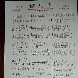 蝶儿飞_歌谱投稿_词曲:陈涛 张宏光