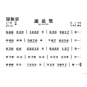 流浪歌_歌谱投稿_词曲: 陈星