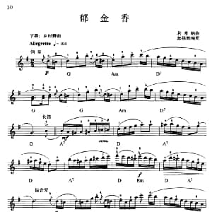 电子琴谱 | 郁金香 利希纳曲 郭强辉