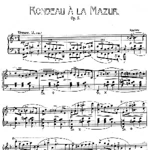 Rondo A La Mazurka Op.5 钢琴谱 肖邦 chopin
